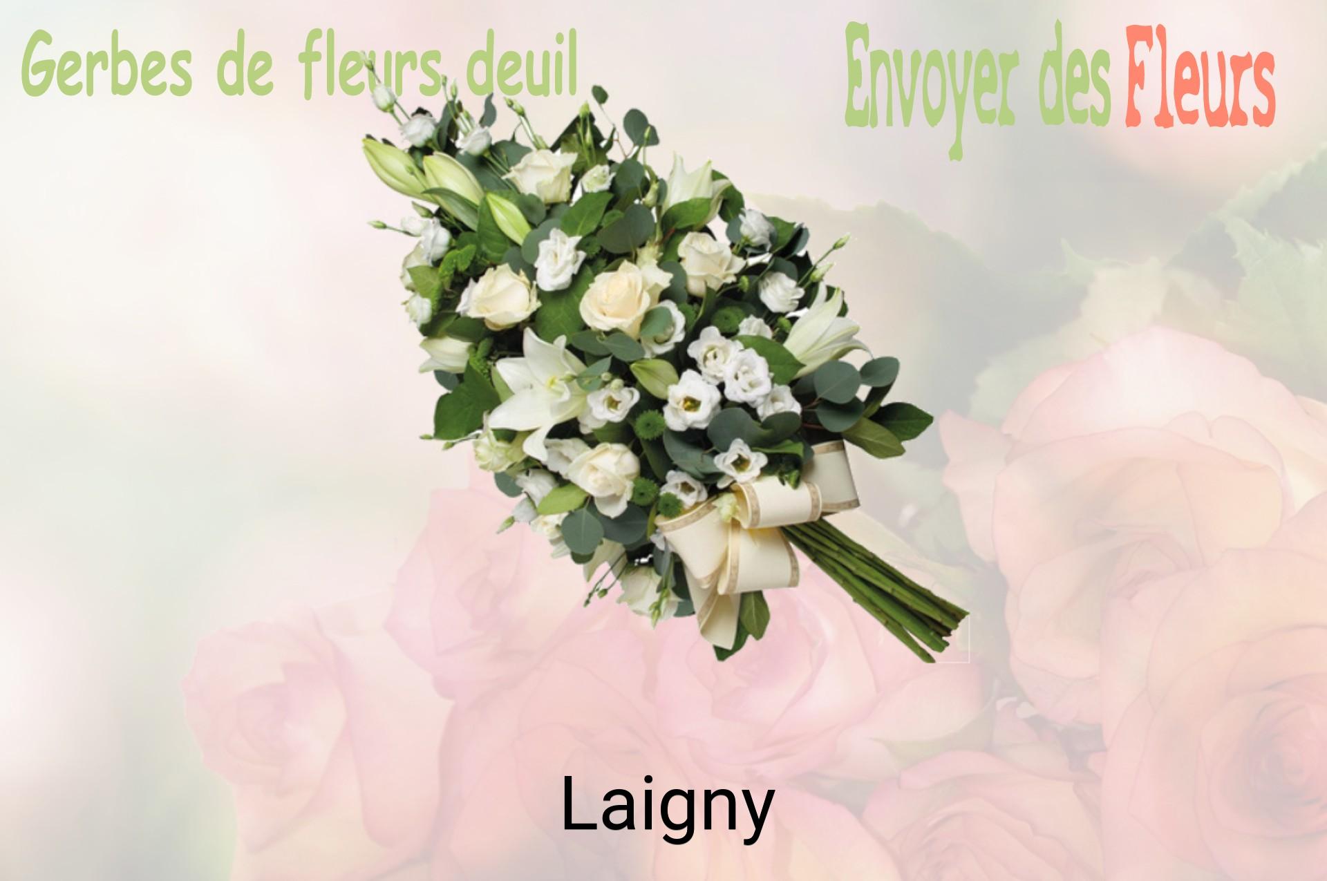 Gerbe de fleurs de deuil livrée à Laigny